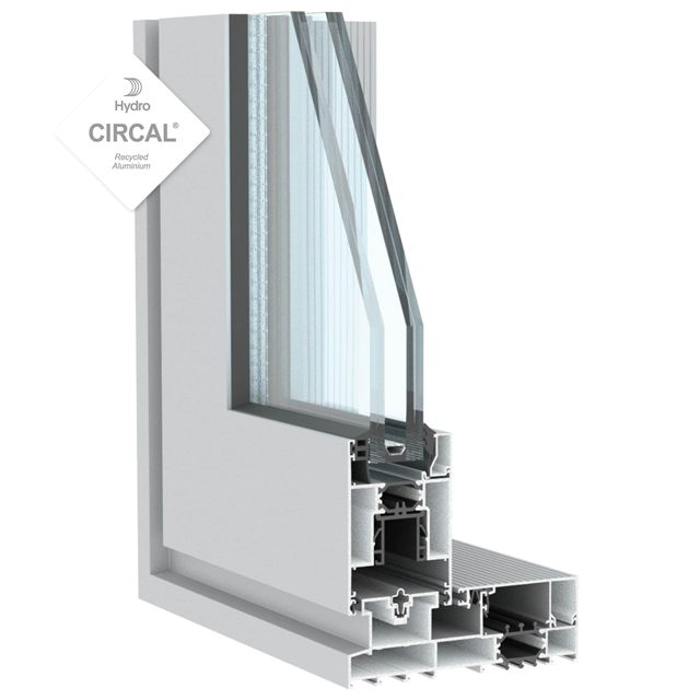 ConforModèle d'angle de porte coulissante en aluminium gris avec double vitrage et isolation pour un maximum de luminosité avec ce système coulissantt 160 I