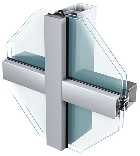 façade en aluminium durable avec double vitrage pour un maximum de luminosité grâce à de grands vitrages intégrables dans ce mur-rideau