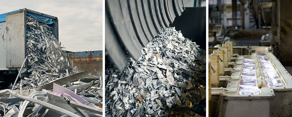 processus de recyclage des déchets d'aluminium